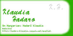 klaudia hadaro business card