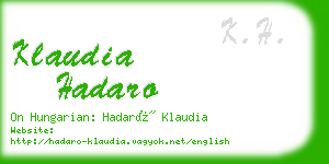 klaudia hadaro business card